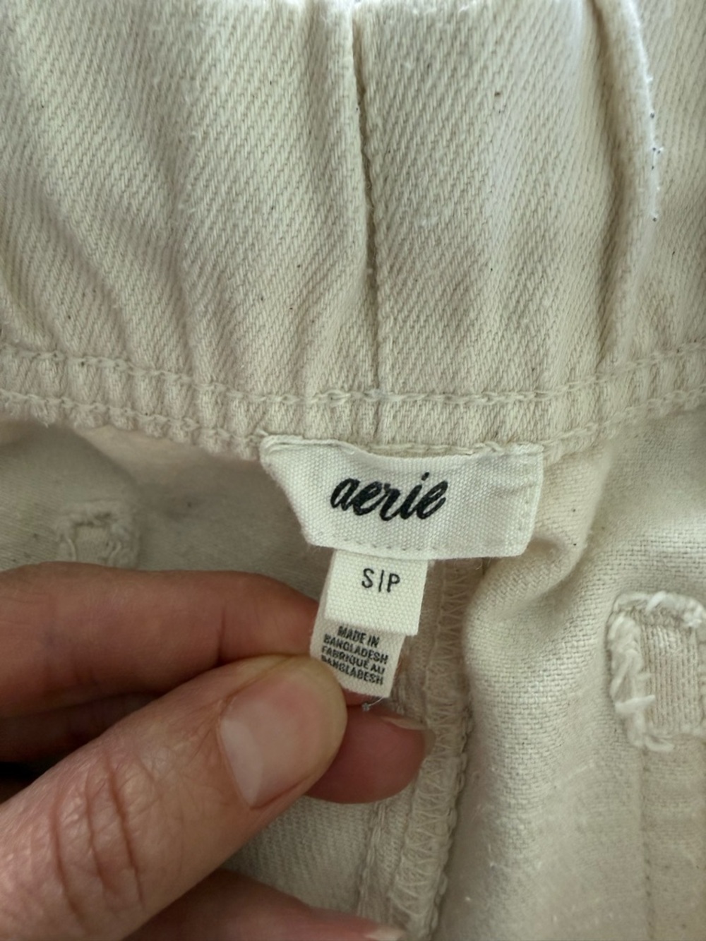 Aerie Cream High Waisted Tie Drawstring Shorts Small - Picture 9 of 10